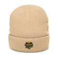 Kingdom Swing Co. Black Embroidered Ribbed Knit Beanie