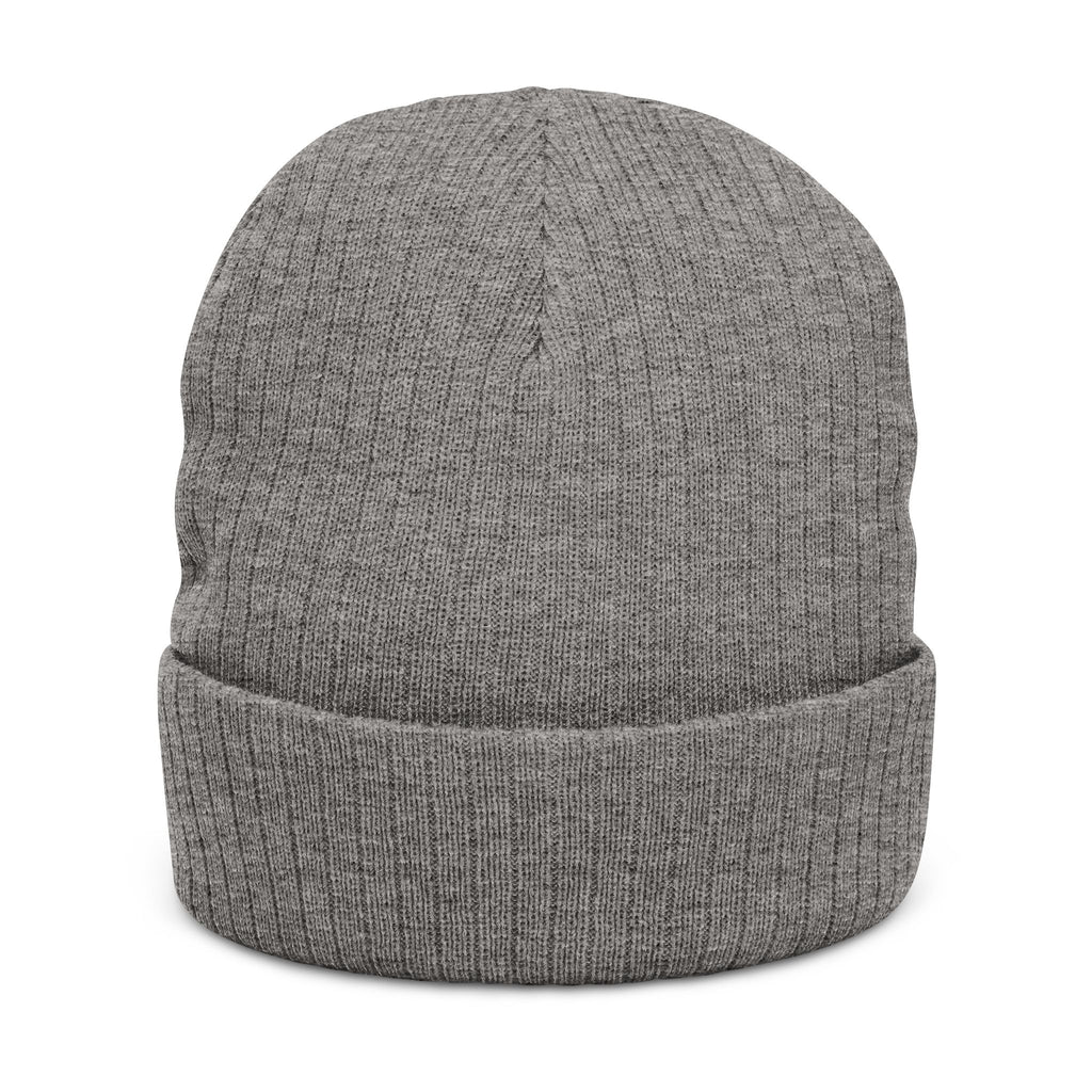 Kingdom Swing Co. Black Embroidered Ribbed Knit Beanie